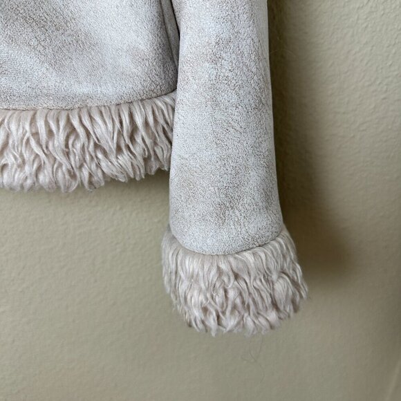 PRINCESS POLLY Faux Suede & Fur Detail Jacket Coat Size S/M - Picture 6 of 8